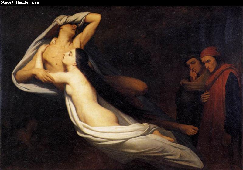 Ary Scheffer Shades of Francesca de Rimini and Paolo in the Underworld